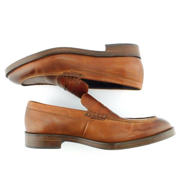 COLE HAAN Cognac Brown Leather Slip-on Penny Loafers Men's Shoes 11 - Picture 3 of 7